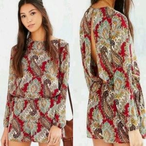Urban Outfitters Lucca Long Sleeve Paisley Romper